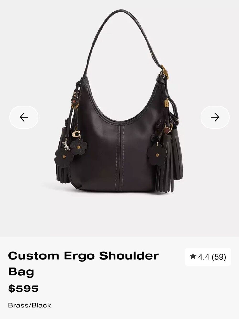 *Upcrafted/ReLoved [Coach] Ergo Shoulder Bag, CFI02, One-of-a-kind, Black, Charm
